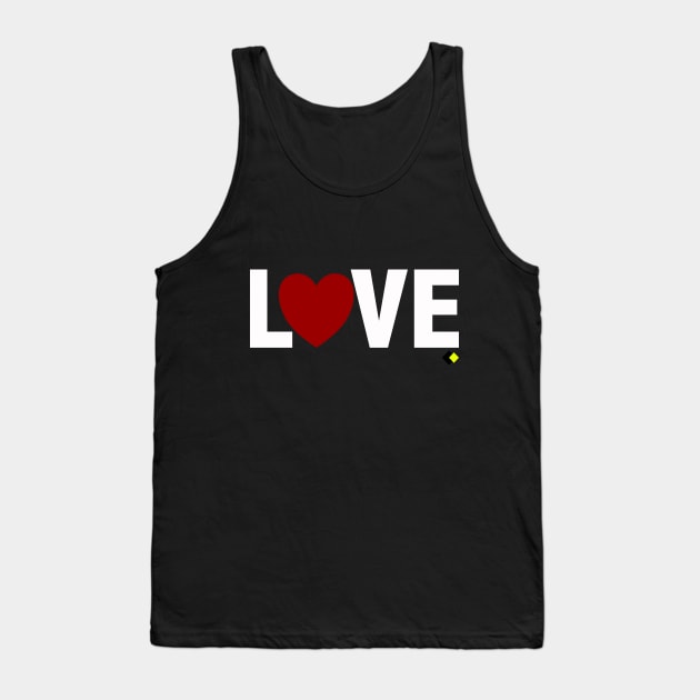 LOVE HEART WHITE H. Tank Top by AddOnDesign